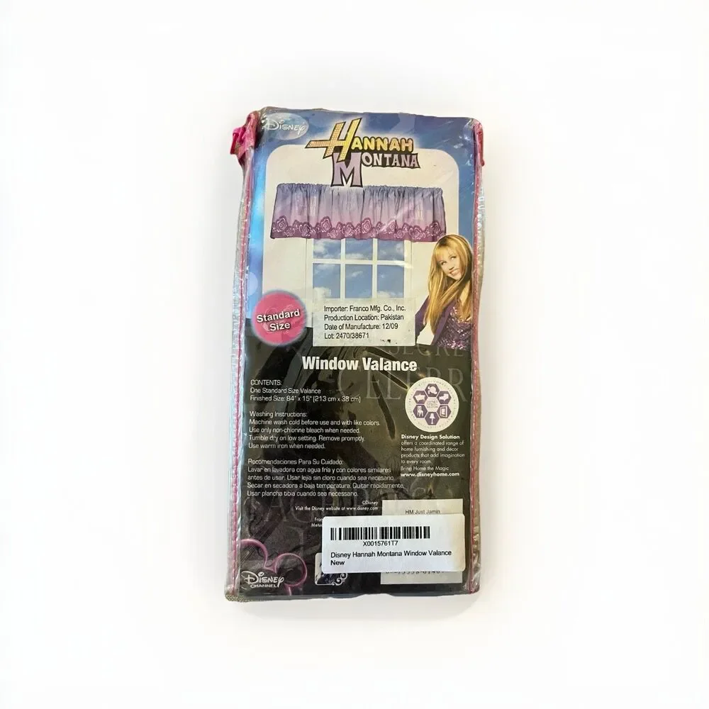 Hannah Montana Miley Cyrus ONE Standard Size Window Valance NIP Vintage Y2K